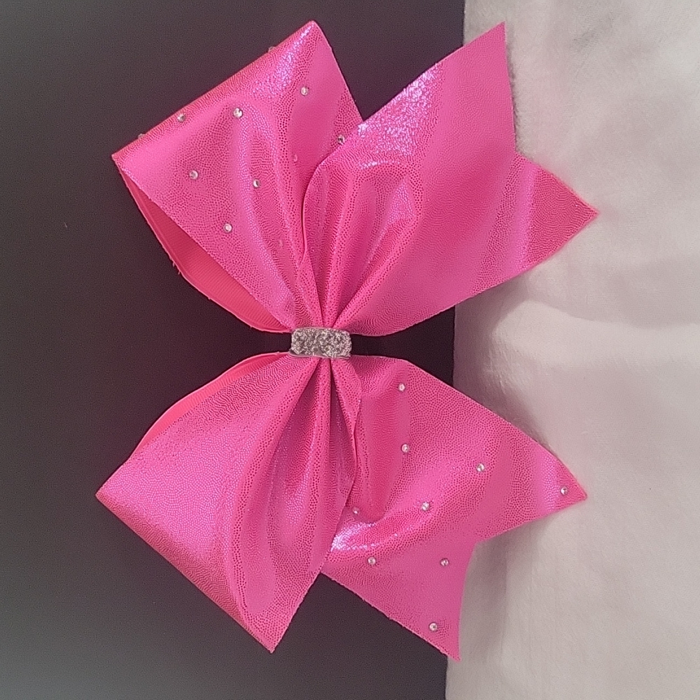 October Pink hard bling bow